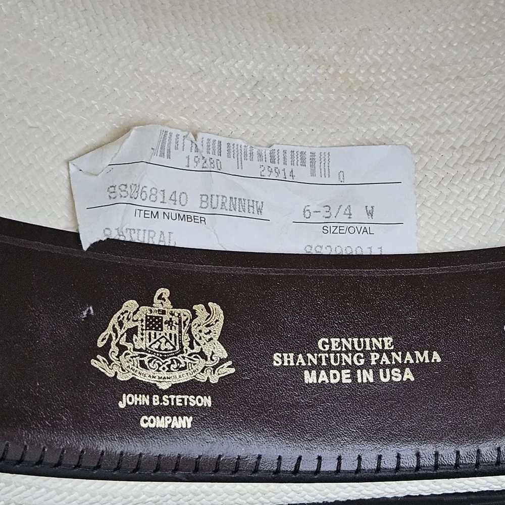 Vtg Stetson 8X Shantung Panama Cowboy Western Rodeo Straw Hat USA Size 6 3/4